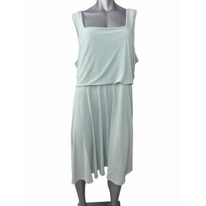 Lands' End Women's Dress Cupro Fit and Flare Sleeveless 3X Light Teal Green
